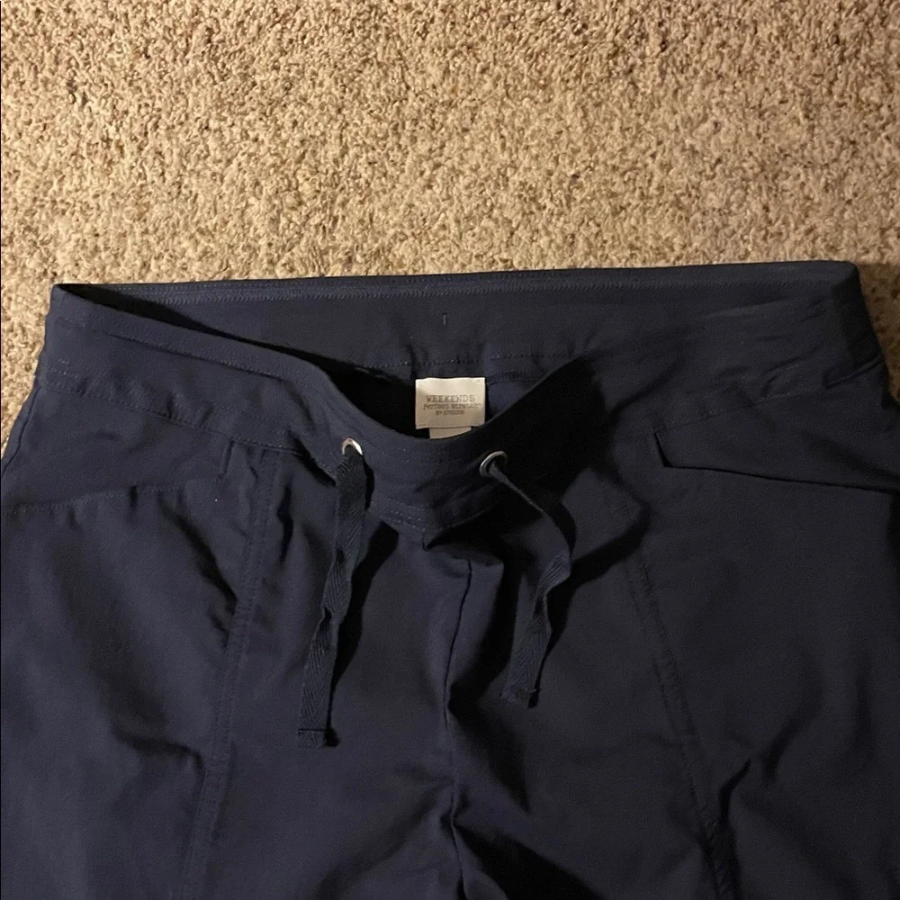 Chico’s women’s weekends perfect stretch ankle pants 1.5 / 10 navy - Picture 3 of 5